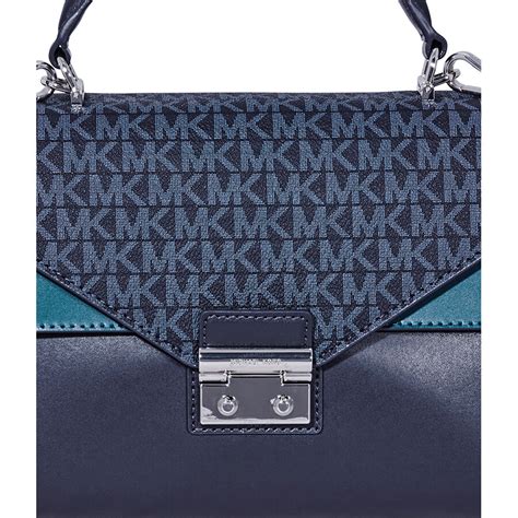 michael kors sloan satchel blue|Women's Blue Satchels .